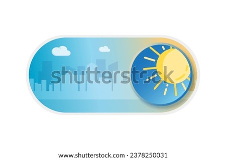 CItyscape daytime ON Toggle switch button icon on white background