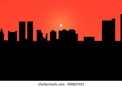 cityscape sunset