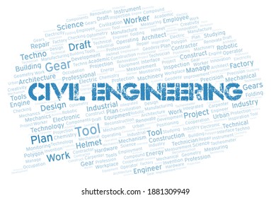 Civil Engineering typography word cloud create with the text only - Powered by Shutterstock