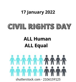 Civil Rights Day Illustration Black And  White