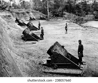 The Civil War: Union Soldiers Manning Mortars C 1860's