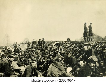 The Civil War, Union Soldiers In Trenches Before The Battle Of Petersburg, Virginia, June 9, 1864.