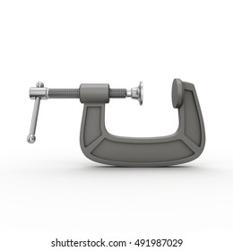 Clamps. 3d rendering on white background