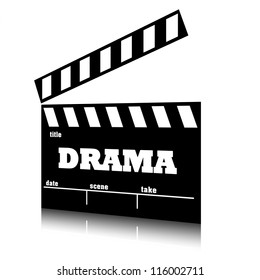 Clap Film Of Cinema Drama Genre, Clapperboard Text Illustration.