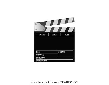 Clapper Board Isolated On White Background Filming Board Directing Board 3d Render