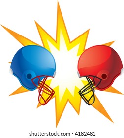 Clashing Football Helmets