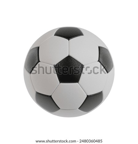 Clasic soccer ball 3d render isolated on whtie background