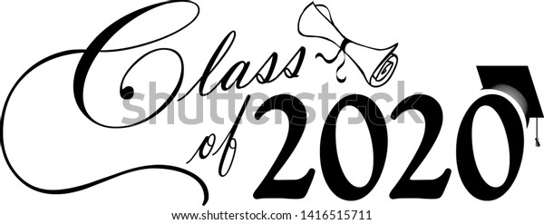 Class 2020 Graduation Banner Stock Illustration 1416515711