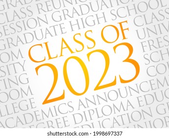 CLASS OF 2023 word cloud collage, education concept background