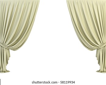 classic 3d curtain on the white background