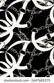Classic Abstract Pattern with Soft Focus Chain Versace Effect