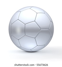 Silver Soccer Ball On White Background Stock Illustration 1350284945