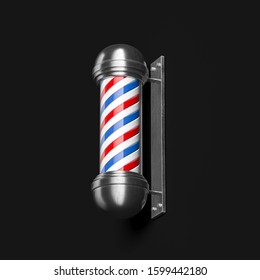 Classic Barber Shop Pole Isolated on Black Background. 3d Rendering - Powered by Shutterstock