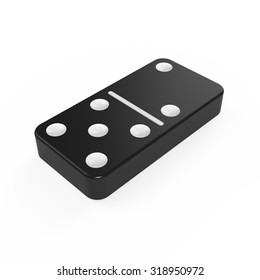 Classic black domino tile with white dots