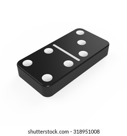 Classic black domino tile with white dots