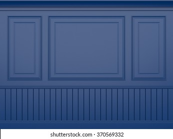 classic blue wall ,3d render 