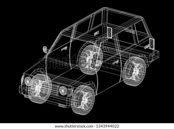 Classic Car\
Architect blueprint  3D\
renderings