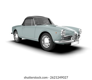 Классический автомобиль изолирован на заднем плане. 3d-рендеринг - иллюстрация