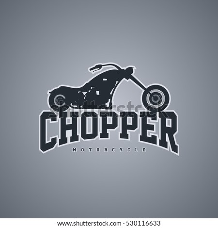 classic chopper motorcycle logo logotype