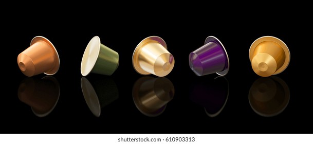 classic coffee capsule 3d rendering image