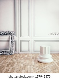classic decorate wall with column pedestal