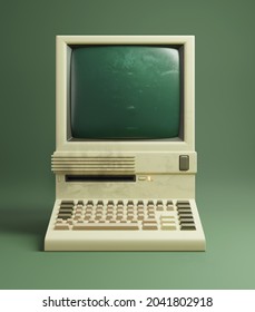 Classic Desktop Computer 1980s Slightly Yellowing Stock Illustration ...