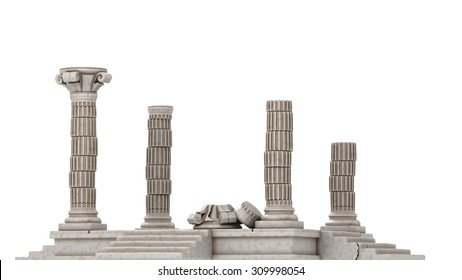 Classic Greek Ruins Isolated On White