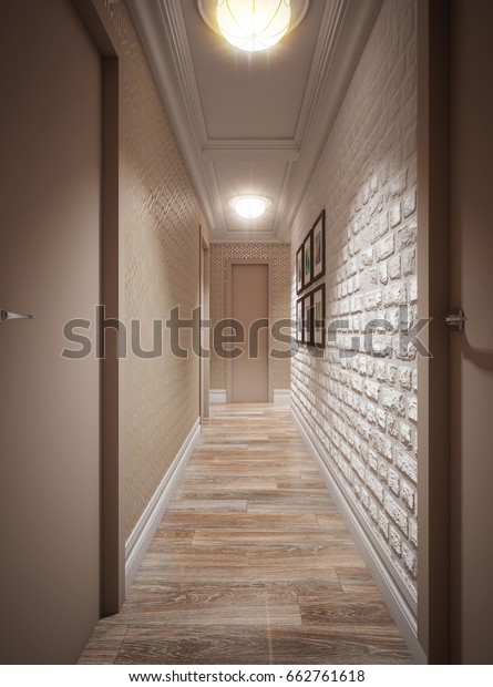 Classic Modern Urban Contemporary Hallway Interior Stock