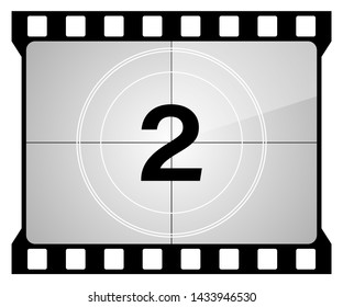 Classic Movie Countdown Frame Number Two Stock Illustration 1433946530 ...