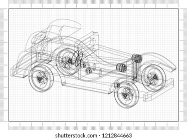 Vintage Blueprint Car Images Stock Photos Vectors Shutterstock