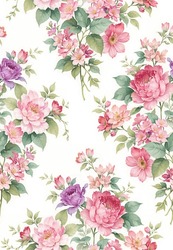 Classic Popular Flower Seamless Pattern Background - For Easy Making Seamless Pattern Use It For Filling Any Contours