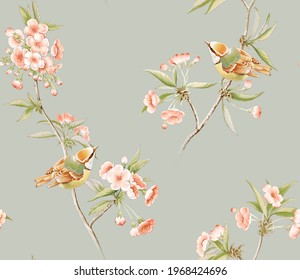 Classic Popular Flower Seamless pattern background - For easy making seamless pattern use it for filling any contours