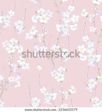 Classic Popular Flower Seamless pattern background.Perfect for wallpaper, fabric design, wrapping paper, surface textures, digital paper.
