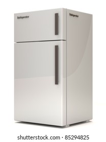 Classic Refrigerator on white background