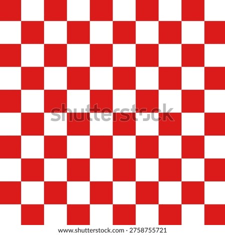 A classic retro checkerboard pattern featuring a red and white grid. This timeless design evokes a 1950s diner aesthetic, vintage racing flags, and mod culture. Ideal for nostalgic backgrounds, pop-art projects, or high-contrast floor textures.
