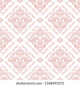 Pink White Damask Seamless Pattern Vintage Stock Vector (Royalty Free ...
