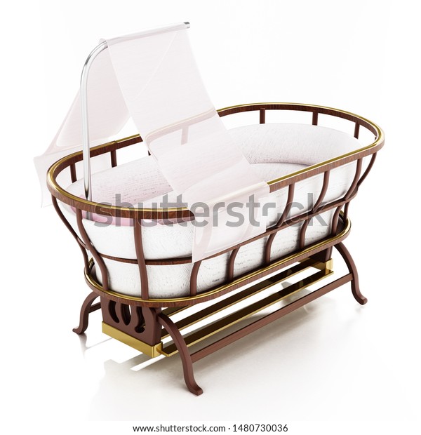 Classic Style Baby Crib Isolated On Stock Illustration 1480730036