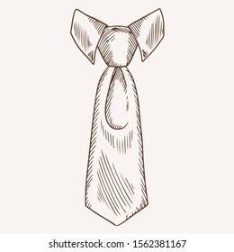 Classic Tie Collar Hand Drawn Illustration Stock Illustration ...