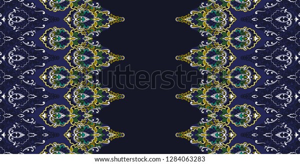 Classic Turkish Arabic Ornamental Vintage Dark Stock Illustration