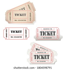 Classic Vintage Set Retro Tickets Movies Stock Illustration 1804598791 ...