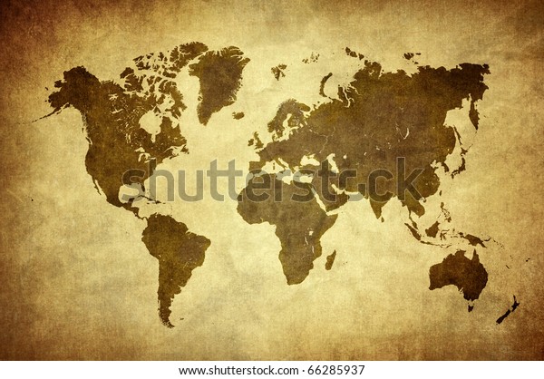 Classic Vintage World Map Stock Illustration 66285937