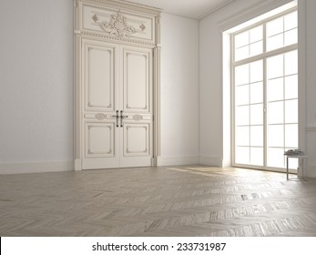 Classic White Room With Window And A View