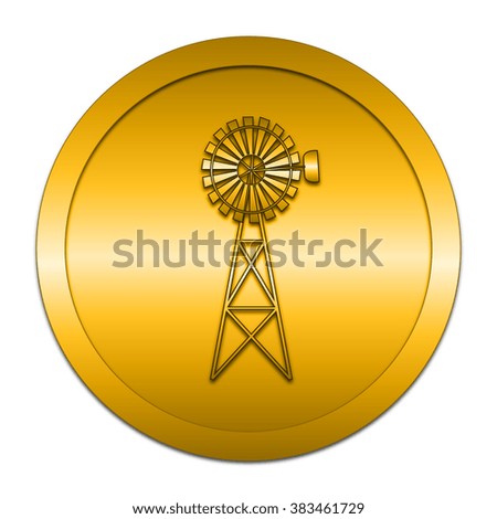 Classic windmill icon. Internet button on white background. 