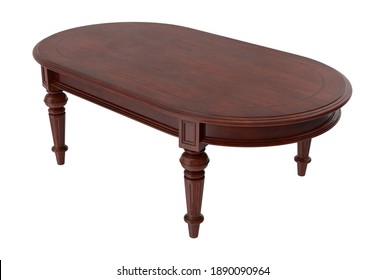 Classical Coffee Table 3D Illustration On White Background