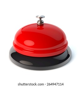 Classical Desktop Bell, Reception Bell, Game Show Buzzer Style, 3d Rendering