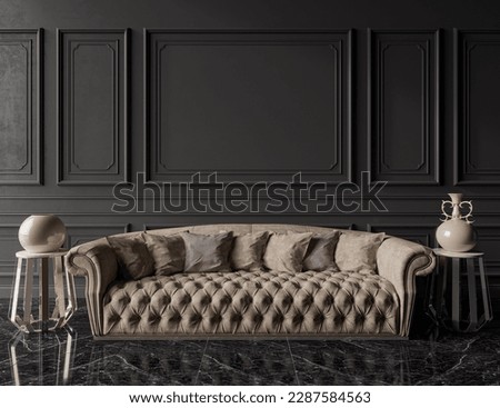 Classical Living.Leather Sofas.Classic Dark Apartment.