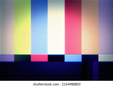 A Classical TV Test Pattern (was Appearing On Air In Case Of Technical Difficulties), Recorded On A VHS Tape. Heavy Scan Lines, Creamy Pastel Color Tones And A Vignette Fx.
