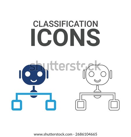 Classification Line art icons . Vector illustration. Editable stroke. Line art