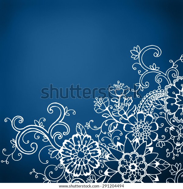 Classy White Border Design Abstract Flowers Stock Illustration 291204494