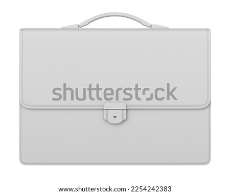 Clay render of briefcase isolated on white background - 3D illustration